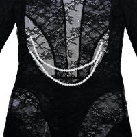 BUNO-Nuevo mono con guantes con estampado de mono de leopardo ajustado transparente de manga larga medias sexis sin espalda pantalones largos Tops calientes - details 14