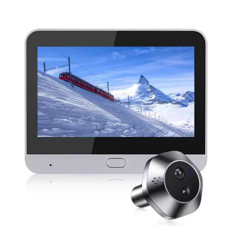 Mirilla Tuya con Wifi para el hogar, cámara de 4,3 pulgadas, 1080P, visión nocturna inteligente, detección de movimiento PIR, Monitor Digital para Visor de puerta - 1