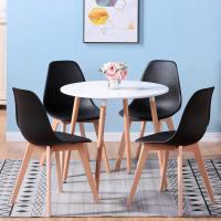 4 Sillas y Mesa de Comedor Redonda de 80 cm, Juego de Muebles de Comedor para el Hogar, Oficina, Cocina - details 0