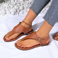 Sandalias informales con tapa para mujer, zapatos planos con punta redonda y hebilla, para uso diario, talla grande, 2024 - details 7