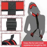 Juego de Lazos de BDSM Leten Collar de Pulsera de Cadena Trasera Ajustable con Blindfold y Manos Atadas - details 20