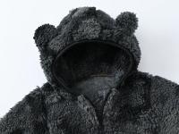 Abrigo con capucha de lana para niños, abrigo con cremallera de color sólido, ropa de invierno para niños - details 31