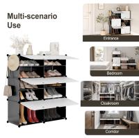 Zapatero con 6 compartimentos, caja de almacenamiento de zapatos con puertas, estante Modular de plástico para zapatos - details 9