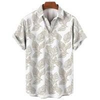Moda Verano Hawaiiana para Hombres Camisa Suelta con Manga Corta, Estampado 3D Retro, Ideal para Vacaciones en la Playa - details 4