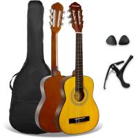 Pack de guitarra clásica española de tamaño 1/4 para niños XF de 3rd Avenue, Guitarra acústica con cuerdas de nylon, funda de transporte, cejilla y púas, Natural - details 0