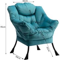 Sillón Relax Sillon Lectura Dormitorio Tejido Impermeable Cómodas Butacas de Salón Silla en Metal, Gris - details 10