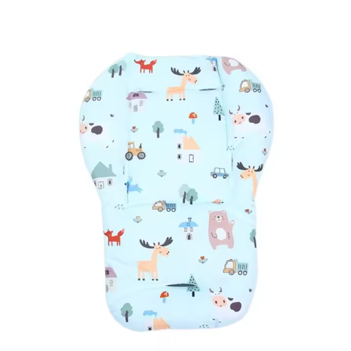 Accesorios para cochecito de bebé, cojín con patrón de dibujos animados, forro de asiento, alfombrilla para coche - 1