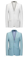 Chaqueta de traje blanca informal ajustada para hombre, blazer clásico de negocios, flujo de Color puro, alta calidad, talla grande - details 20