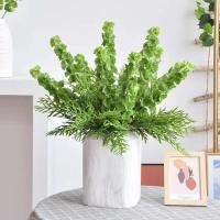 5 unidades/lote de plantas verdes, 42 cabezas, hojas de loto, decoración de jardín de boda, accesorios de césped falso para el hogar, flores de fiesta - details 0