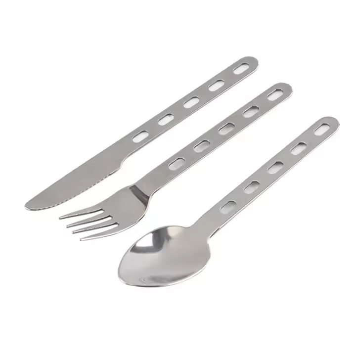 Set de Cuchillo de Acero Inoxidable Ultra Ligero 3Pcs para uso Doméstico Viaje Camping Picnic Juego de Cubiertos - 1