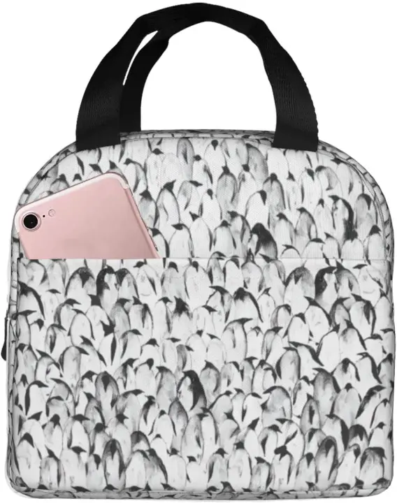 Bolsa de Almuerzo de Tela Africana con Parche Caja Isolada para Trabajo, Picnic, Viajes - 1