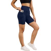 Pantalones cortos de motociclista de cintura alta para mujer con bolsillos súper suaves sin transparencias entrenamiento correr Yoga atlético Push Up gimnasio - details 9