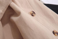 Women summer midi elegant solid high waist a-line cotton skirt - details 6
