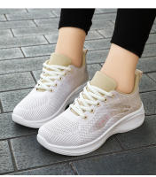 Zapatos de running mujeres 2024 casual suela suave zapatillas transpirables zapatos individuales fly weave mesh top zapatos venta al por mayo - details 2