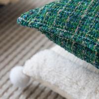 Funda de almohada con volantes Vintage para decoración del hogar, funda de almohada de Jacquard delicada, funda de cojín verde de 45CM para sala de estar/oficina - details 3