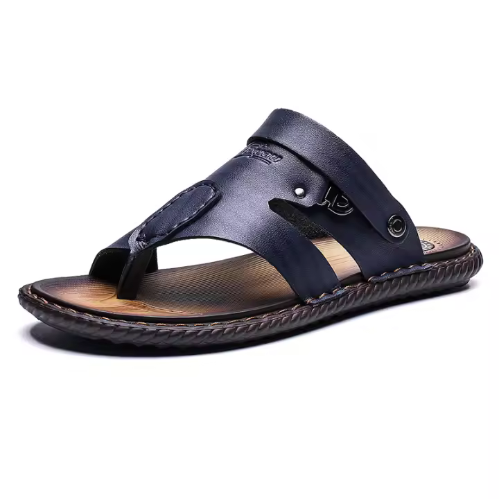 Sandalias de cuero para hombre, chanclas deportivas para interior y exterior, paseos por la playa. - 1