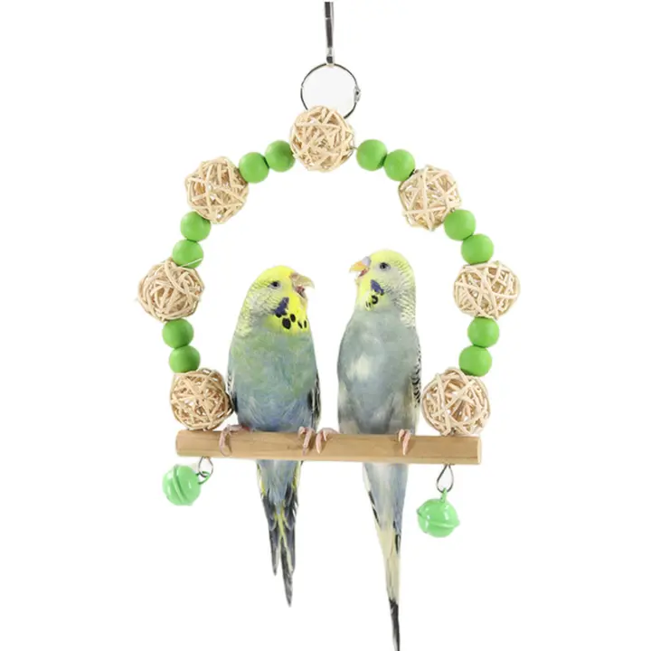 Juguete de pájaro de Color caramelo, columpio para loros, hamaca, anillo, peonía, suministros para mascotas - 1