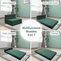 70 x 190 cm Sillón Cama Plegable, Sofá Cama Plegable con Espuma de Memoria y Almohada, Colchón de Suelo para Yoga, Oficina, Salón, Futon Sofá Cama Portada Lavable Unos, Gris Claro - details 32