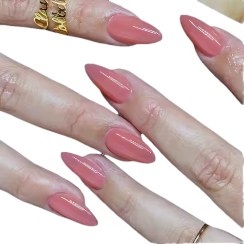 24 piezas de uñas postizas largas y ovaladas en color gris francés puro con ojo de gato, uñas a presión para manicura DIY desmontables - 1