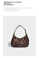 Bolso de axila tejido pulido retro de textura premium para mujer, nuevo bolso de mensajero de un solo hombro con correa de hombro ancha de gran capacidad. - details 16