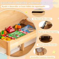 Mesa de Actividades para Niños de Madera Con Silla Escritorio Infantil con Soporte para Papel para Dibujar, Estudiar y Juegar - details 3