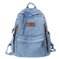 Mochila de alta resistencia para niñas, bolso de hombro de gran capacidad con azul para libros, revistas y portátiles - details 0