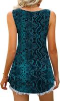 Verano nuevo con cuello en v sin mangas chaleco falda casual estampado tropical de flores vestido mujer - details 15