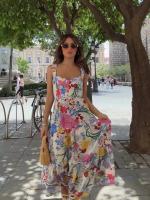 Vestido de tirantes floral pequeño de moda para mujeres europeas y americanas - details 2