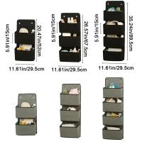 Bolsa de almacenamiento multicapa de tela no tejida, bolsa colgante plegable para almacenamiento de desechos montada en la pared, ahorro de espacio, gran capacidad - details 0