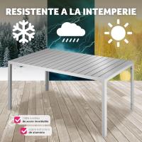 Mesa de Jardín Exterior de Aluminio 150x90x74,5cm Diseño Terraza con Patas Ajustables - details 6