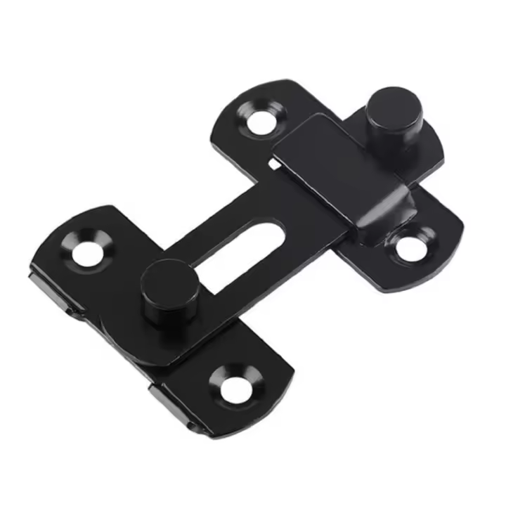 Cerradura de puerta pequeña de acero inoxidable, cerrojo abatible, cerrojo de seguridad, pestillo de marco de puerta (negro) - 1