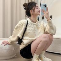 Suéter de punto Floral de ganchillo para mujer, Jersey holgado y acogedor con diseño de estilo elegante, novedad de invierno de 2024 - details 1