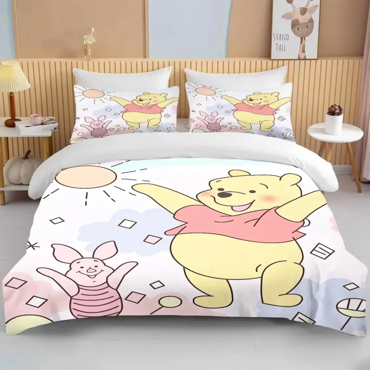 Juego de Ropa de Cama de Pooh para Parejas Funda de Edredón y Funda de Almohada para Chamos - 1