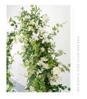 Fondo de alta calidad, decoración de flores de cuerno, hoja Floral Artificial de seda, flores de arco de boda verdes y blancas - details 6