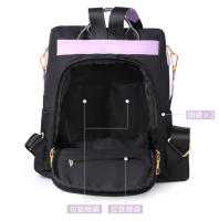 Mochila antirrobo negra para mujer, morral sencillo a la moda, informal, pequeña, impermeable, para viaje - details 7