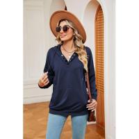 Sudadera con capucha informal para mujer, moda coreana para botones planos - details 5