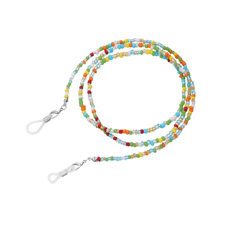 Cadena de gafas con forma de bola de arroz para mujer, dispositivo de fijación antideslizante multiusos, versátil, colorido, a la moda - 1