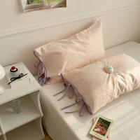 Funda de almohada con lazo de Color sólido, fundas de almohada de algodón de estilo nórdico suave, funda de almohada transpirable lavable, accesorios para dormitorio, 2 uds. - details 11