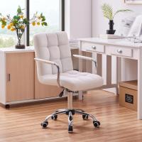 Silla de Oficina Giratoria con Ruedas Altura Ajustable Carga Máxima 120Kg Cojín de Sillón Blanco - details 2