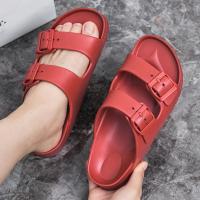 Zapatillas clásicas de verano para mujer, sandalias de playa sin cordones con doble hebilla, EVA ligera y cómoda - details 21