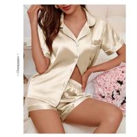 Conjunto De Pijamas De Seda Y Satén Para Mujer Verano Con Cuello Redondo Y Shorts 2 Piezas Dormitorio Elegante Pijama De Noche - details 31