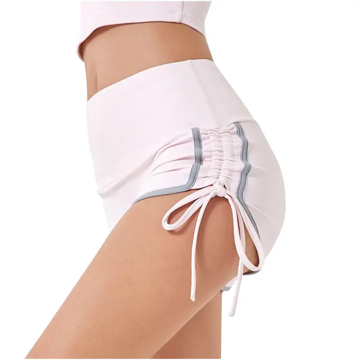 Shorts de Yoga de Cintura Alta con Cordón Leggings de Bicicleta de Elástico para Mancuernas al Aire Libre Pantalones de Gimnasio de Correr - 1