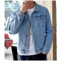 Chaqueta vaquera de color puro para hombre, abrigos informales diarios con solapa de un solo pecho, novedad de verano - details 1