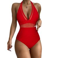 New Sexy Deep V One Piece Swimsuit Women Mesh Backess Swimwear Female Monokini Bathers Bathing Suits Summer Beach Wear - details 42