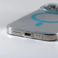 Para Magsafe funda de teléfono transparente para iPhone 16 15 14 13 Pro Max Plus 16e transparente magnético inalámbrico antiarañazos cubierta de PC - details 4