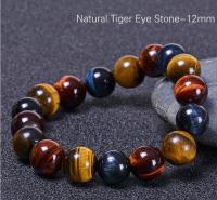 Pulsera de ojo de tigre de color natural para hombres y mujeres, amuleto de buena suerte hecho a mano, joyería Feng Shui - details 4