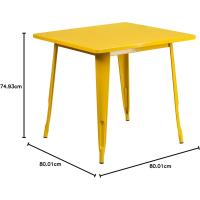 Mesa Cuadrada de Metal Blanco de Grado Comercial de 80 cm para Interiores y Exteriores - details 22
