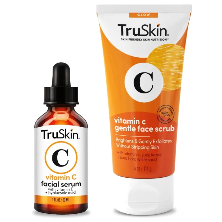 TruSkin Vitamin C Serum y Vitamin C Scrub Duo para una piel más brillante, suave y radiante - 1