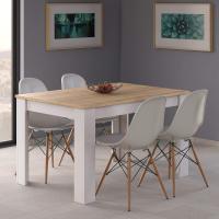 Mesa de Comedor Extensible de Madera Blanca Estilo Canadiense 140 a 190cm Ancho 90 Altura 78 - details 7