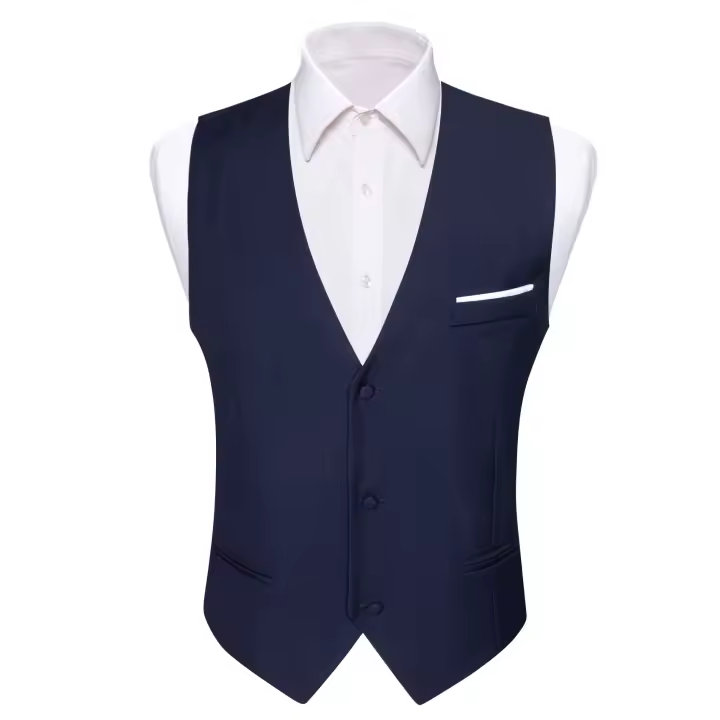 Chaleco S-5xl de 20 colores para hombre, chaleco ajustado de seda lisa, rosa, azul, negro, rojo, morado, blanco y caqui, chaqueta sin mangas Barry Wang - 1